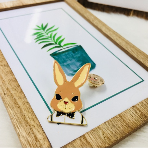 Only ships with $15 orders. Mr. Rabbit Enamel Pin - Picture 2 of 2